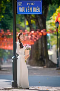 VGU No.103: Graceful Vietnamese Girl in Ao Dai Amidst Autumn Flowers-7