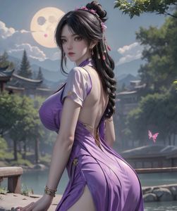 AI Generated: Enchanting Beauty Under Moonlight-1