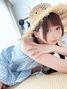 NAGISA: Charming Summer Vibes with Straw Hat & Gingham Dress - Part03 Exclusive-3