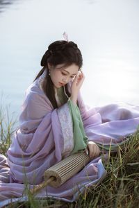 Ethereal Hanfu Beauty in Lavender Flower Field - YiTuYu Art Language Vol.8304: Serene Traditional Elegance.-23