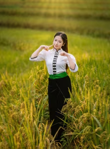 VGU No.32: Graceful Young Woman Amidst Golden Terraced Fields, Discover Vietnam's Cultural Beauty-7