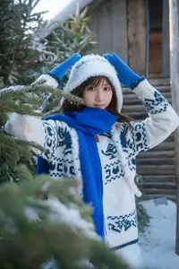 Cozy Winter Charm: Pao Pao Xiao Mie's Warmth Amidst the Snow Vol.8544-13