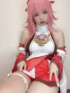 Coser Rizuna's Yae Miko Cosplay (91P) - Captivating Beauty from Genshin Impact-4