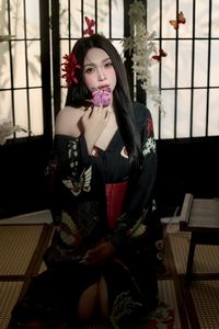 Artistic Portrait Japanese Woman in Traditional Kimono Asian Beauty-0