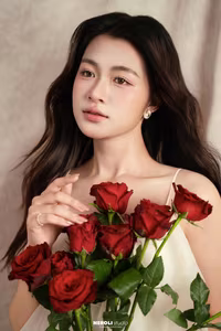 VGU No.64: Enchanting Vietnamese Beauty: A Glimpse of Grace and Red Roses-2