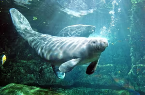 West Indian Manatee: Gentle Creature of Mermaid Legends. Discover its Underwater World!-1