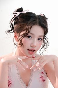 Sweet Charm of Young Girl Winking with Colorful Candies-1