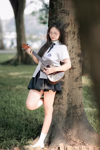 XVG No.30: Joyful Young Woman with Instrument: Endless Nature's Melody-5