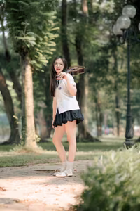 XVG No.30: Joyful Young Woman with Instrument: Endless Nature's Melody-9
