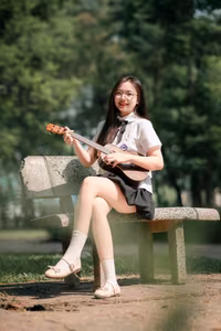XVG No.30: Joyful Young Woman with Instrument: Endless Nature's Melody-12