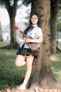 XVG No.30: Joyful Young Woman with Instrument: Endless Nature's Melody-11