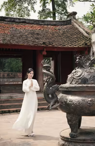 VGU No.65: Explore Vietnam's Traditional Beauty: Ao Dai Gracefully Meets Ancient Culture-8