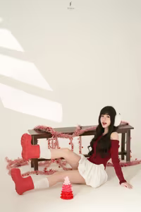 VGU No.127: Sweet Christmas Muse in Cozy Earmuffs, Captivating Winter Beauty. A Festive Delight!-0