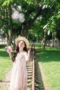 XVG No.27: Elegant Summer Girl Portrait Amidst Green Nature - Captivating Natural Beauty-2