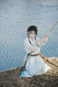 YiTuYu Vol.8273: Chun Yu – Ethereal Wuxia Beauty and Serene Warrior at Sunset-13