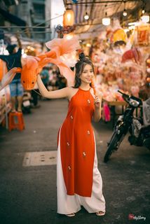 Vietnamese Mid-Autumn Festival: Graceful Girl with Traditional Carp Lantern & Poetic Beauty-0