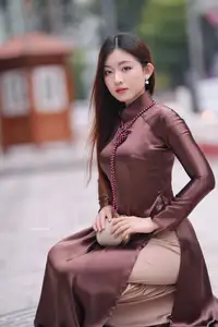 Elegant Modern Ao Dai Beauty Captivates on City Streets | Graceful & Alluring 1000025274-2