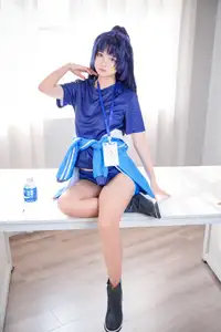 Discover the Alluring Charm of Coser Xi Huan Ai Li Ma in Yuuka's Gymnastics Outfit (56P)-22