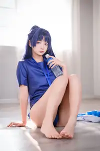 Discover the Alluring Charm of Coser Xi Huan Ai Li Ma in Yuuka's Gymnastics Outfit (56P)-1