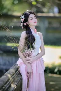 Discover the gentle charm of an Asian beauty in elegant attire, exuding grace and allure 1000025175-12