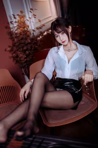 Coser Hanyu Mimi: Captivating Semi-Transparent OL Style and Allure-14