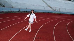 Young Schoolgirl in Uniform on Running Track - Fresh Youthful Beauty-10