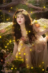 Discover Ethereal Beauty: Fairy Cosplay Amidst Sparkling Forest Lights-6