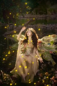 Discover Ethereal Beauty: Fairy Cosplay Amidst Sparkling Forest Lights-8