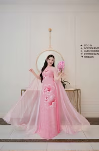 VGU No.68: Pink Ao Dai Grace – Captivating Vietnamese Beauty of a Radiant Young Woman-0