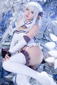 Coser Qing Shui You Nai: Enchanting Emilia Cosplay from Re Zero's 'Reborn as Emilia' Theme-16