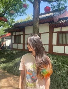 Beautiful Girl with Trendy Red Dip Dye Hair Style-7