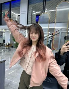 Beautiful Girl with Trendy Red Dip Dye Hair Style-5