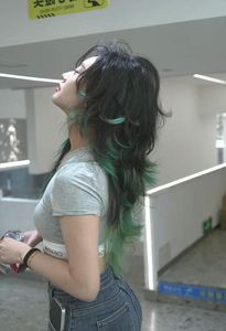 Beautiful Girl with Trendy Red Dip Dye Hair Style-1