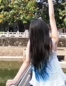 Beautiful Girl with Trendy Red Dip Dye Hair Style-3