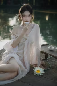 XVG No.35: Discover the Artistic Beauty of a Serene Asian Muse by the Water-14