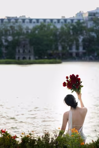 VGU No.59: Elegant Vietnamese Beauty by the Lake with Red Roses-2