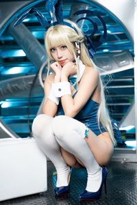 Coser San Wu Ren Xing: Alluring Blue Archive Asuma Toki Bunny Girl Cosplay-13