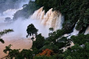 Ban Gioc Waterfall in Autumn Majestic Scenery Rushing White Waters Amidst Cao Bang Mountains-7