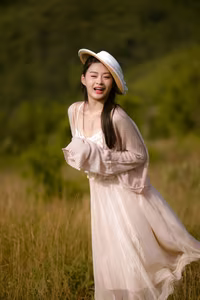 VGU No.90: Captivating Youthful Smile Of A Girl In A Serene Grassland Setting-2