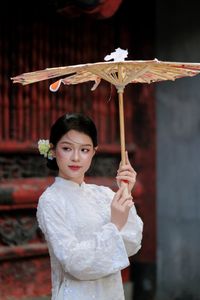 Elegant Vietnamese Woman Portrait Traditional Dress Ancient Architecture-17