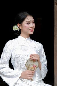 Elegant Vietnamese Woman Portrait Traditional Dress Ancient Architecture-24
