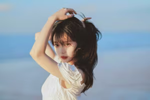 Enndme's Gentle Grace in White Dress by the Sea - YiTuYu Art Language Vol.8279-4