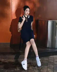 VGU No.181: Urban Muse Embraces Modern Elegance with Polo Dress and Chic Sneakers-6