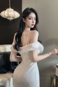 AI Generated Realistic Style Chaebol Heiress Part04: Stunning Figure in Elegant White Dress-16