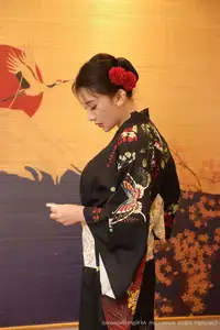 Su Yi Nuo No.10627: Captivating Traditional Grace in a Seductive Black Kimono-40