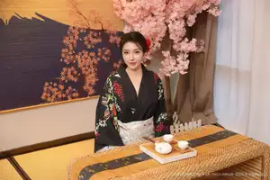 Su Yi Nuo No.10627: Captivating Traditional Grace in a Seductive Black Kimono-46