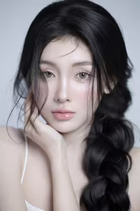 VGU No.89: Captivating Natural Beauty A Pensive Girl with Elegant Braids-3