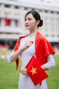 XVG No.54: The Grace of Vietnamese Ao Dai & Conical Hat. A beautiful woman embodies national pride and cultural heritage.-0