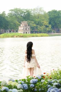 Youthful Beauty of a Girl in Hoan Kiem Lake Flower Garden, Hanoi | Vietnam Moment-9