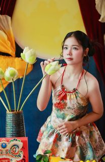 Vietnamese Mid-Autumn Charm: Girl in Traditional Attire with Vibrant Lantern | Festival Culture & Colors-13